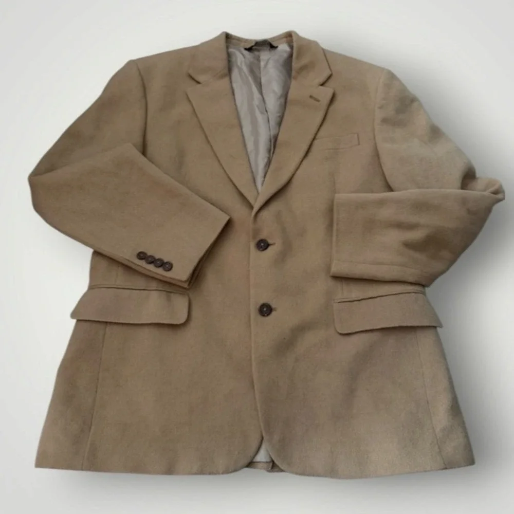 Jos. A. Bank Blazer Men 42R Tan 100% Camel Hair Sport Coat Old Money Luxury Fall